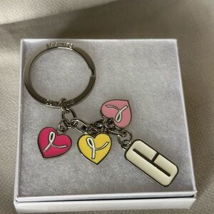 Clinique Pink and Yellow Heart Key Holder